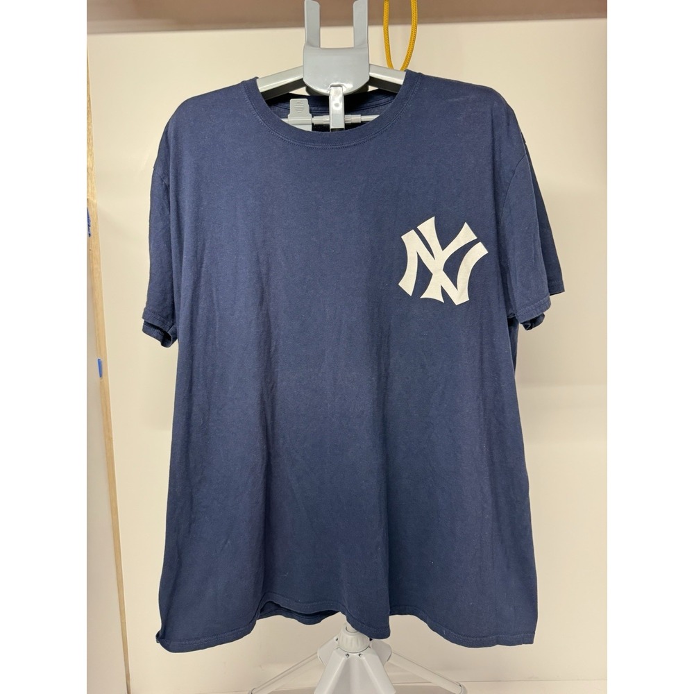 Majestic New York Yankees Mickey Mantle #7 Men's 2XL Blue MLB T-Shirt